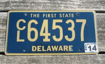 Delaware The First State License Plate 2014