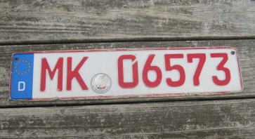 Germany Dealer License Plate City of Märkischer Kreis, North-Rhine-Westphalia MK 06573