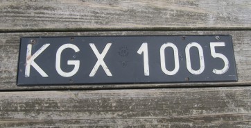 Poland Black White License Plate KGX 1005