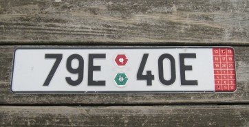 Czech Republic Export License Plate 79E40E