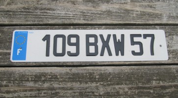 France Euro Band License Plate 109 BXW 57