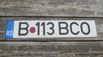 Romania Flag License Plate B 113 BCO