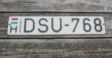 Hungary Flag License Plate DSU 768