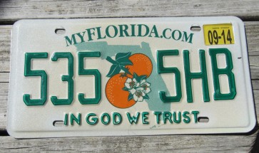 Florida Double Orange My Florida License Plate 2017 Sunshine State In God We Trust