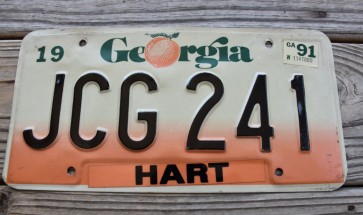Georgia Peach License Plate 1991