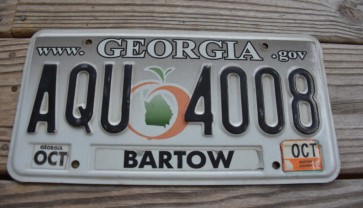 Georgia Grey Fade Peach License Plate 2012