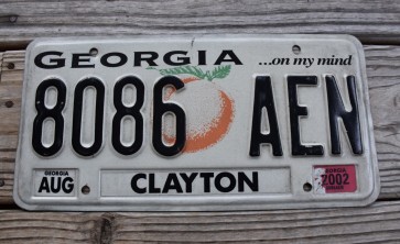 Georgia On My Mind License Plate 2002