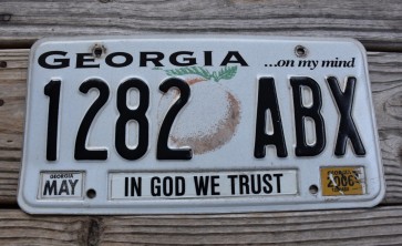Georgia On My Mind License Plate 2006