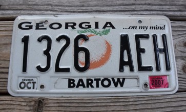 Georgia On My Mind License Plate 2007