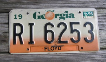 Georgia Peach License Plate 1996