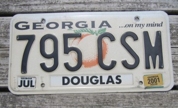 Georgia On My Mind License Plate 2001