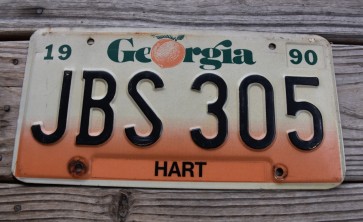 Georgia Peach License Plate 1990
