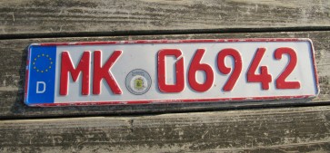 Germany Dealer License Plate City of Märkischer Kreis, North-Rhine-Westphalia MK 06942