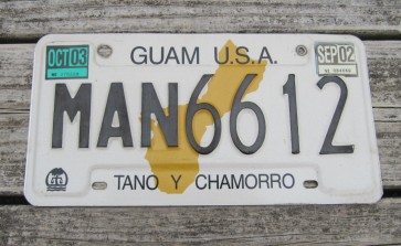 Guam USA Map License Plate Tano Y Chamorro 2003