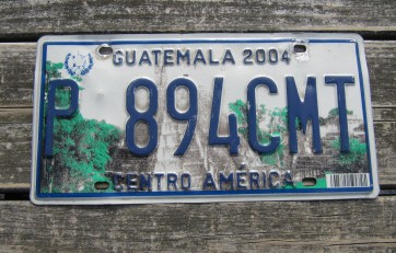 Guatemala Pyramid License Plate Central America 2004