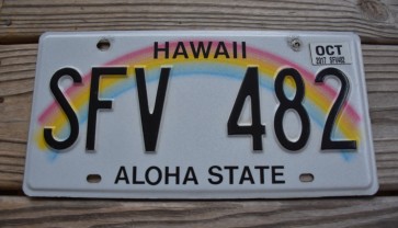 HawaII Rainbow Aloha State License Plate 