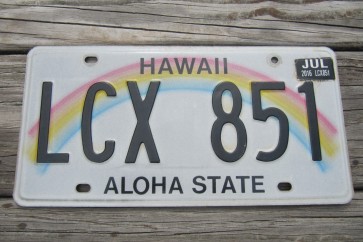 HawaII Rainbow Aloha State License Plate 2016