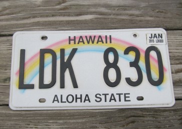 HawaII Rainbow Aloha State License Plate 2015