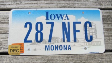 Iowa Farm Scene License Plate Monona County 2007