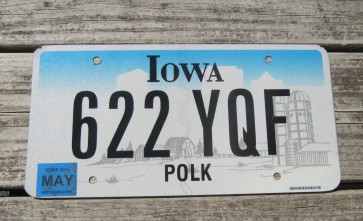 Iowa Farm Scene License Plate Polk County 2002