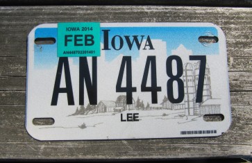 Iowa Motorcycle Farm Scene License Plate 2014