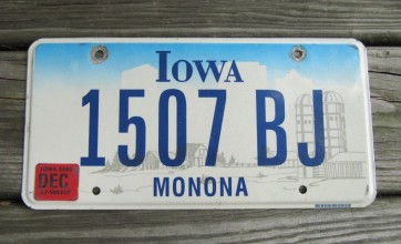 Iowa Farm Scene License Plate Monona County 