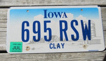 Iowa Farm Scene License Plate Clay 2009