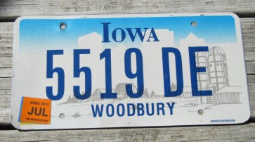 Iowa Farm Scene License Plate Woodbury County 2013