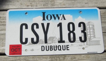 Iowa Farm Scene License Plate Dubuque County 2015