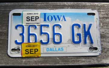 Iowa Motorcycle Farm Scene License Plate 2011