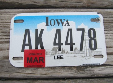 Iowa Motorcycle Farm Scene License Plate 2015