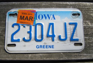 Iowa Motorcycle Farm Scene License Plate 2013