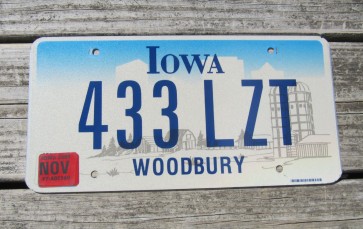 Iowa Farm Scene License Plate Woodbury County 2005