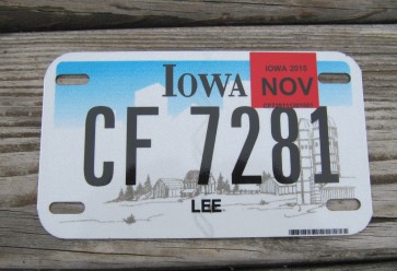 Iowa Motorcycle Farm Scene License Plate 2015