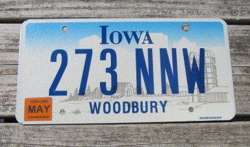 Iowa Farm Scene License Plate Woodbury County 2006