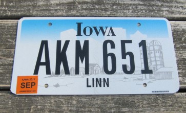 Iowa Farm Scene License Plate Linn County 2013