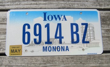 Iowa Farm Scene License Plate Monona County 2007