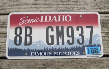 Idaho Scenic Famous Potatoes License Plate 2016