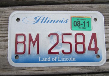 Illinois Motorcycle Land of lincoln License Plate 2011