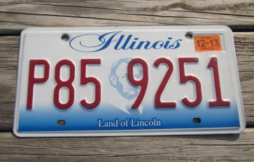 Illinois Land of Lincoln License Plate 2013