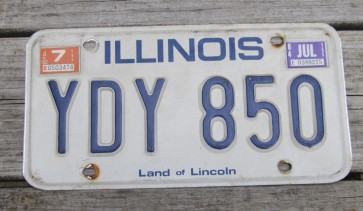 Illinois Land of Lincoln License Plate 1984