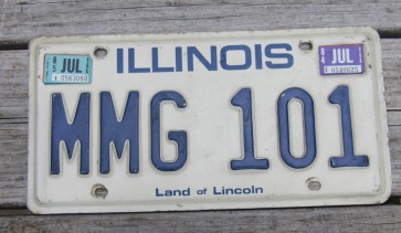 Illinois Land of Lincoln License Plate 1985
