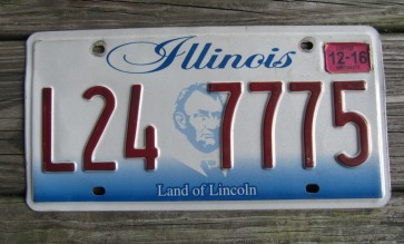 Illinois Land of Lincoln License Plate 2016