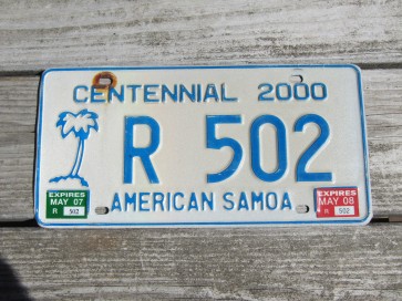 American Samoa Islands Territory Centennial Rental License Plate United States 2008
