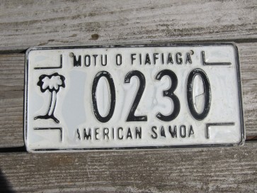 American Samoa Islands License Plate United States 1988