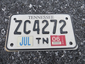 Tennessee Motorcycle License PLate 2006