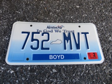 Kentucky In God We Trust License Plate Unbridled Spirit 2013 Boyd County 