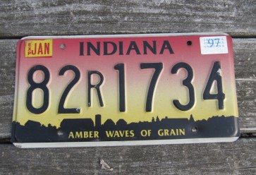 Indiana Amber Waves of Grain License Plate 1997