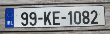 Ireland Euro Band License Plate 99 KE 1082
