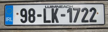Ireland Euro Band License Plate Luimneach  IRL 98 LK 1722